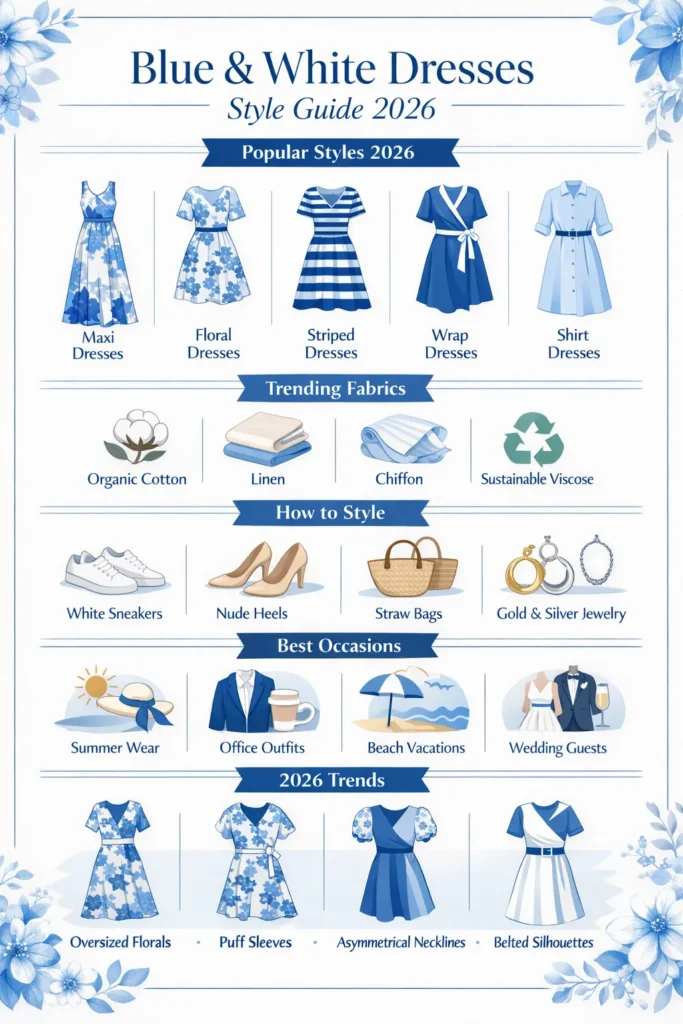 Blue And White Dress