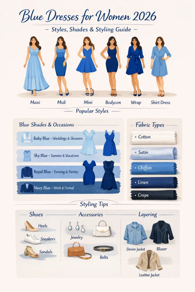 Blue Dresses For Woman