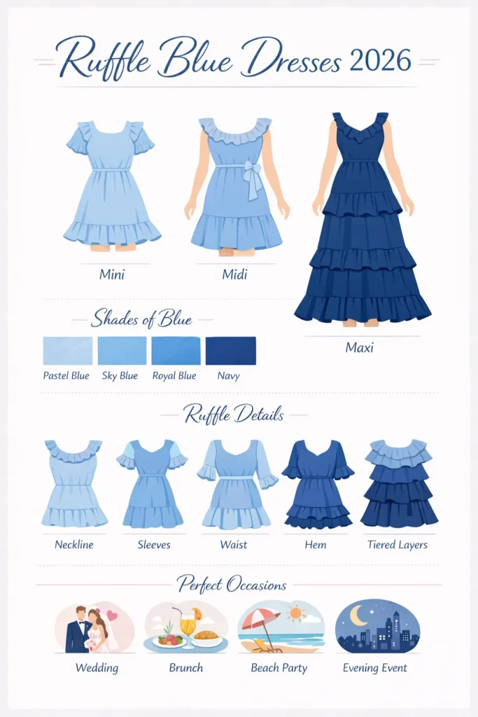 Ruffle Blue Dress