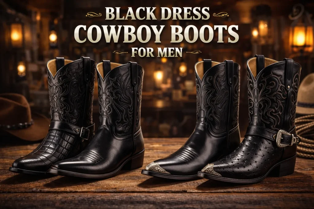 Black Dress Cowboy Boots For Men