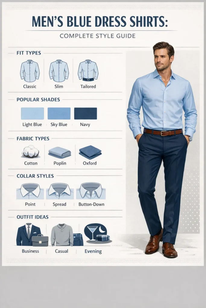 Men's Blue Dress Shirt