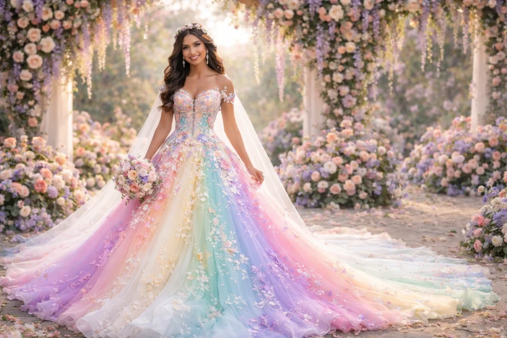 Colorful Wedding Dress