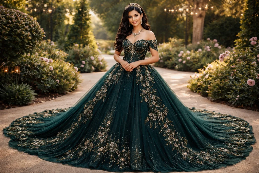 Dark Green Wedding Dress