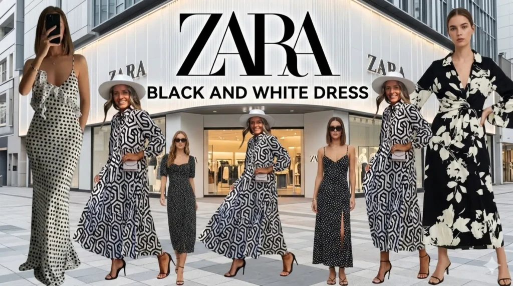 Zara Black And White Dress