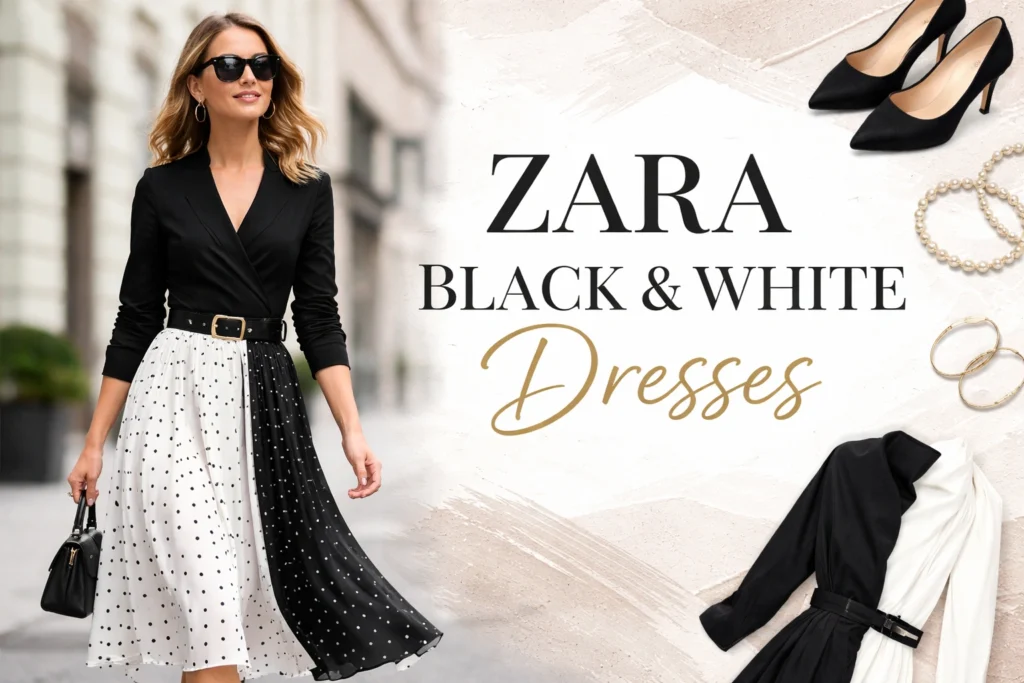 Zara Black And White Dress