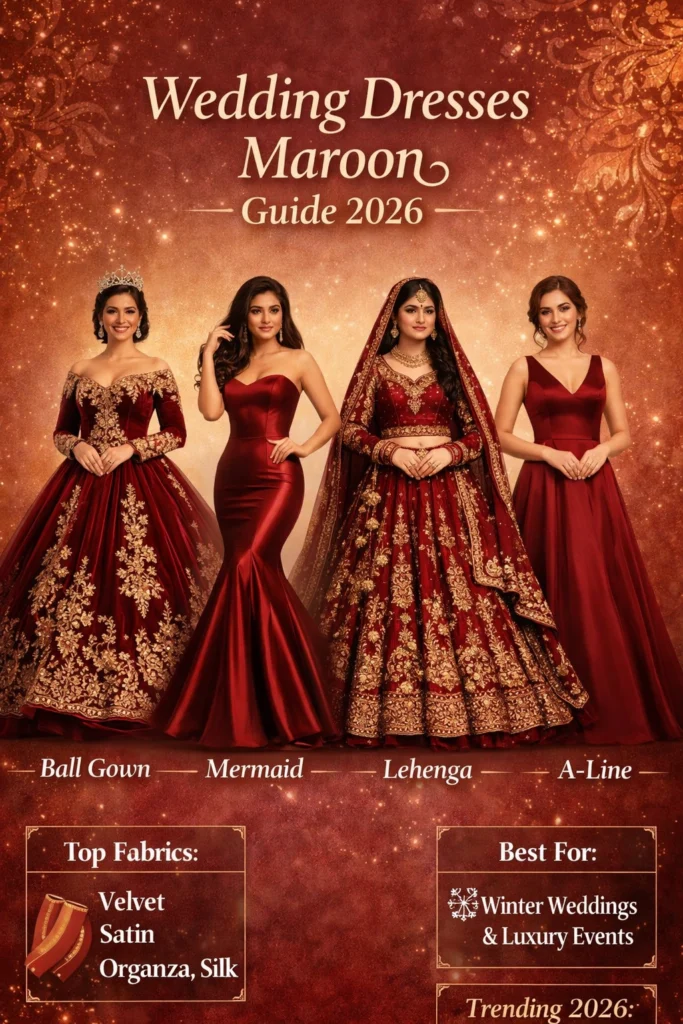 Maroon Wedding Dresses 