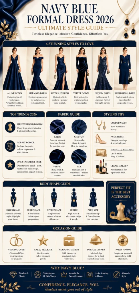 Navy Blue Formal Dress