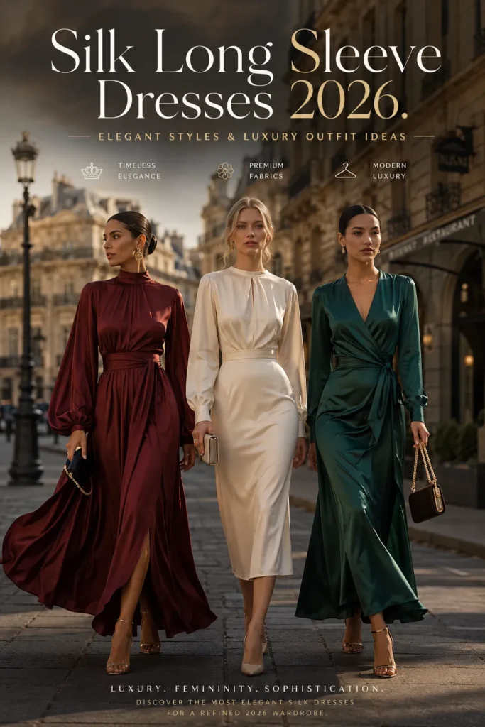 Silk Long Sleeve Dresses