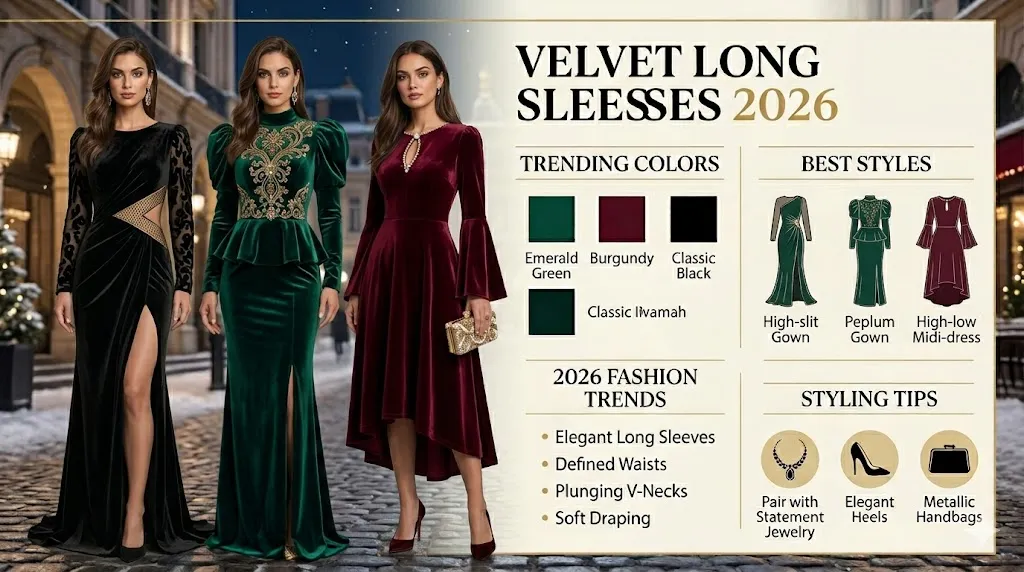 Velvet Long Sleeve Dresses
