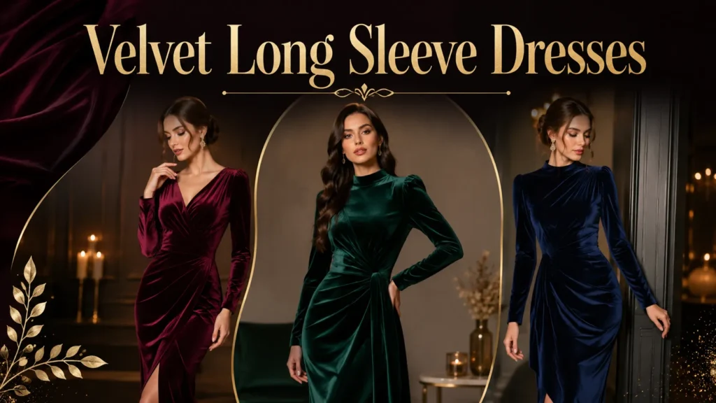 Velvet Long Sleeve Dresses